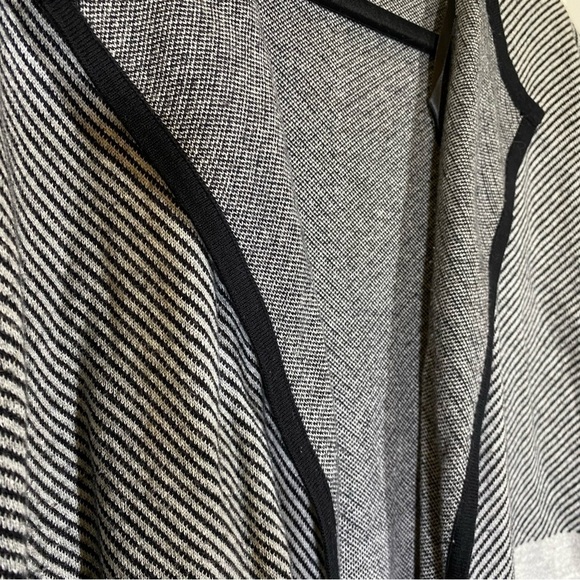 Kasper women's size XL color block duster open front cardigan sweater black grey - Picture 5 of 6